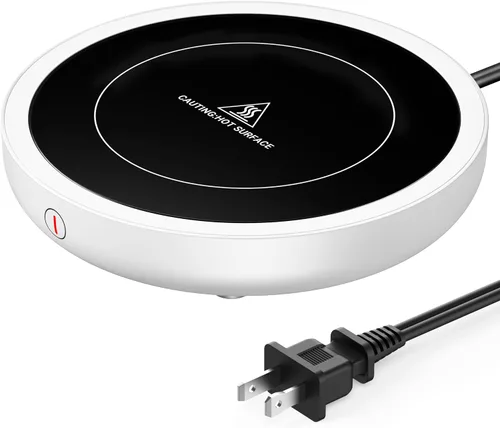Vista 9 de SWEETFULL Calentador de taza de café, calentador eléctrico de taza de café de 36 W para escritorio con 3 ajustes de temperatura, calentadores