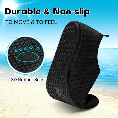 Vista 4 de Scurtain Zapatos de agua descalzos para mujeres y hombres, calcetines acuáticos de secado rápido para la playa, sandalias de verano