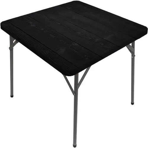 Vista 12 de Mesa cuadrada de tablones de madera, impresión de textura de tablones de madera, borde elástico, adecuada para catering y cocina, apta para mesa