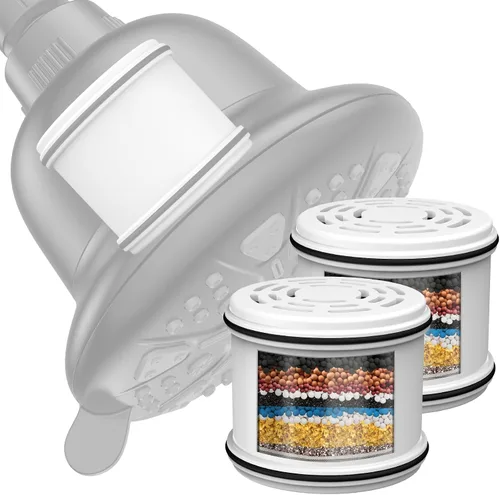 Vista 8 de Cartucho de repuesto de filtro de ducha de 16 etapas de alta presión para agua dura, universalmente compatible con cualquier diseño similar, reduce