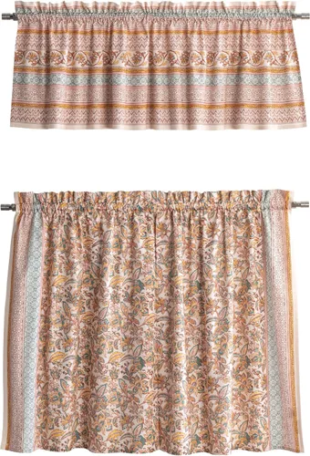 Vista 13 de Maison d' Hermine Juego de cortinas de cocina para ventanas, juego de cortinas de cocina 100% algodón, cenefas para el hogar [2 niveles