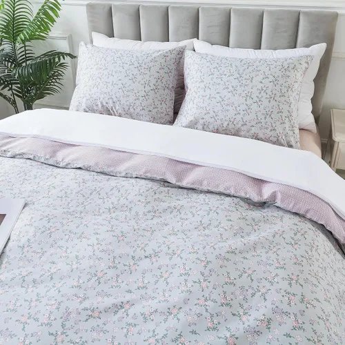 Vista 53 de HoneiLife Juegos de Fundas de Edredón Twin - Funda de Edredón Floral 100% Algodón, Juego de Ropa de Cama Transpirable de 2 Piezas con Cierre
