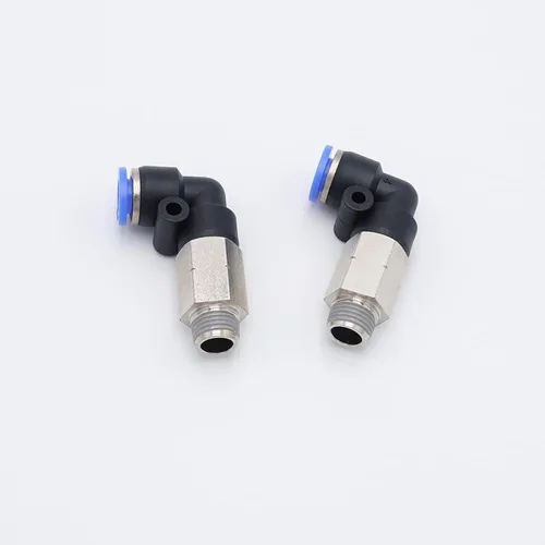 Vista 36 de Accesorio de Conexión por Empuje 1/2" Tubo OD x 1/2" Rosca Macho NPT, Codo Neumático Macho para Línea de Aire y Agua de 90 Grados con Giratorio