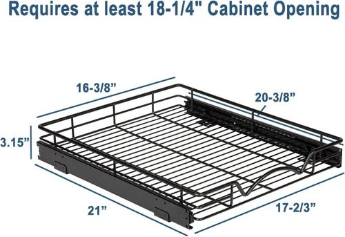 Vista 3 de HOLDN' STORAGE Organizador de gabinete extraíble, organizador resistente con garantía limitada de por vida -17 pulgadas de ancho x 21 pulgadas