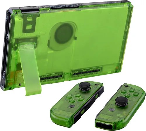 Vista 4 de eXtremeRate - Placa trasera para Nintendo Switch Console, NS Joycon con carcasa de mando de mano con botones de juego completo, carcasa de repuesto