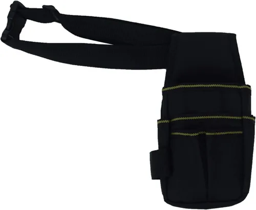 Vista 6 de Riñonera, bolsa de bolsillo de lona para herramientas, mini bolsa de herramientas de bolsillo con 6 bolsillos, cinturón de nailon ajustable, bolsa