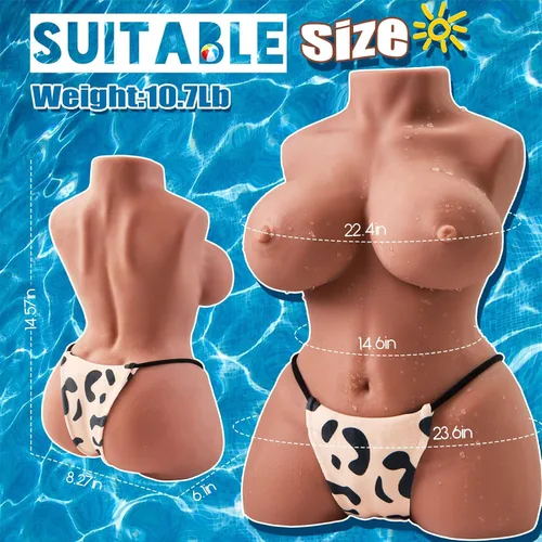 Vista 6 de Muñeca Sexual Masturbador Masculino con Fantasía de Reloj de Arena Perfecta, Muñecas Sexuales Marrones Realistas de 4.9 kg para Hombres con Vagina