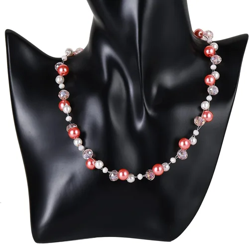 Vista 5 de Collar corto de turquesa con cuentas para mujer, joyería de moda con perlas y cuentas de cristal, regalos de cumpleaños para mujer