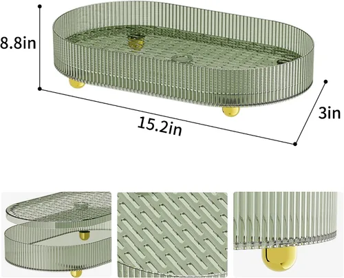 Vista 6 de Bandeja ligera de lujo, mesa de almacenamiento de taza de té, bandeja de mesa de maquillaje, bandeja decorativa para tocador utilizada