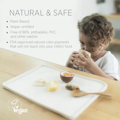 Vista 3 de HEVEA Mantel individual de goma natural para niños, alternativa a la silicona y el plástico con material reciclado, seguro para niños con divertidos