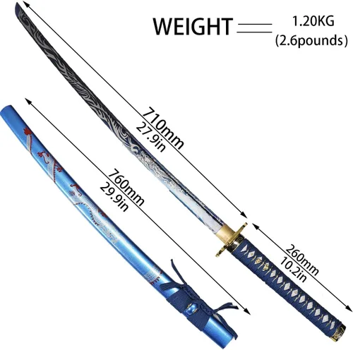 Vista 3 de Kamaiwo -1045/1060 hechas a mano forjadas a mano, auténticas, las katanas japonesas son un regalo único para hombres. El acero de alto carbono