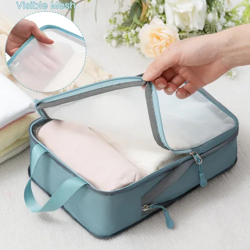 Vista 53 de BAGAIL 4 Set/6 Set Ultraligero Compresión Embalaje Cubos Organizador de Embalaje para Accesorios de Viaje Equipaje Maleta Mochila