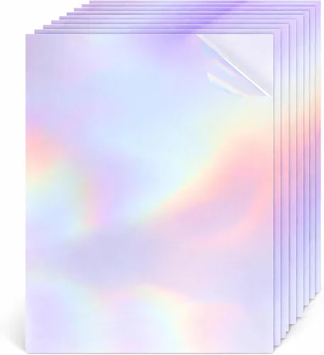 Vista 9 de 36 hojas de papel adhesivo holográfico transparente autoadhesivo, hojas laminadas 8.5x11 Inch Transparent Cold Self-Adhesive Laminating Waterproof