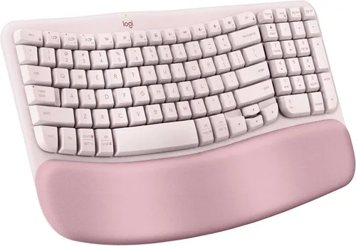 Vista 11 de Logitech Wave Keys - Teclado inalámbrico ergonómico con reposamanos, color grafito Para una postura de escritura natural, conecta hasta 3