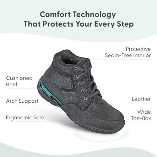 Vista 3 de Orthofeet Innovadoras botas ortopédicas para hombres, ideales para fascitis plantar, alivio del dolor de pies y talón. Pantuflas de soporte de arco