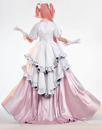 Vista 4 de miccostumes Disfraz de anime mágico para niñas, cosplay, kawaii, vestido de estrella hinchado y guantes con calcetines en el muslo y tocado