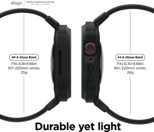 Vista 5 de elago Armor - Funda con correa compatible con Apple Watch 9/8/7, compatible con iWatch de 1.772 pulgadas, 1.614 pulgadas, protección completa