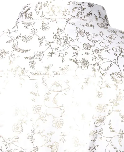 Vista 5 de ZEROYAA Camisas de vestir de manga larga con botones y estampado floral de rosas para hombre