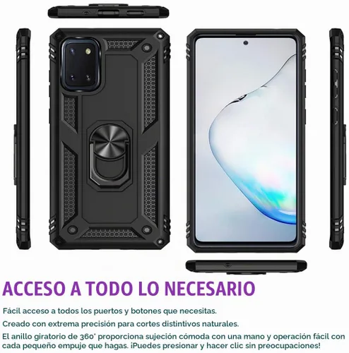 Vista 2 de Funda para Galaxy Note 10 Lite - Funda protectora de grado militar con soporte magnético para anillo de coche, cubierta de soporte para Samsung