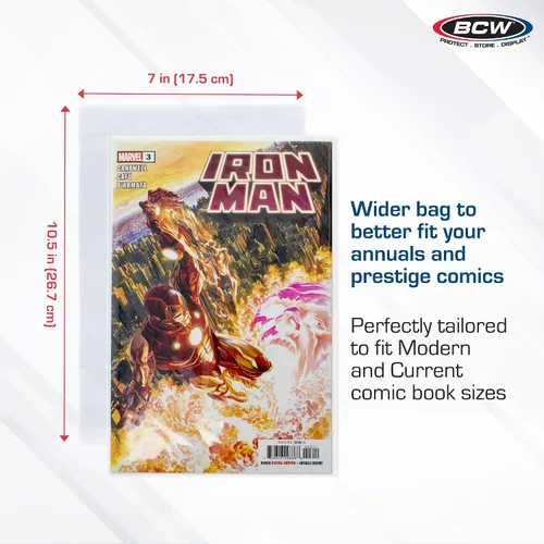 Vista 2 de BCW: Bolsas de cómic resellables, corriente, gruesas (100)