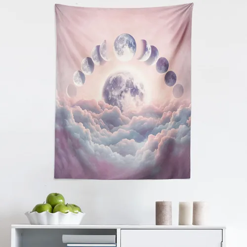 Vista 49 de Ambesonne Tapiz Trippy, vista panorámica de la cascada con bosques de ensueño y mandala oriental psicodélico, decoración de tela para colgar