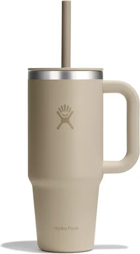 Vista 53 de Hydro Flask Vaso de Viaje con Asa, Tapa y Pajita - Acero Inoxidable Aislado en 24 Oz Aloe