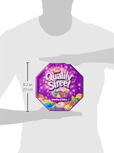 Vista 2 de Nestle Quality Street Surtido de Leche y Chocolates Negros y Toffees Lata, Peso neto, 900 g (31.61 oz)
