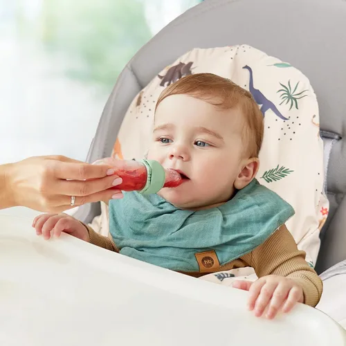 Vista 6 de Cojín para silla alta con funda para IKEA Antilop Bebés Niños Infantes Inflable y Reversible Cojín Inflable Integrado Postre Blanco