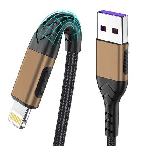 Vista 16 de Cargador de iPhone, [certificado Apple MFi] Paquete de 3 cables USB A de 1 pie para cable de carga rápida, cable de carga duradero de iPhone