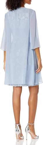 Vista 5 de Alex Evenings - Vestido corto bordado para mujer con chaqueta de ilusión