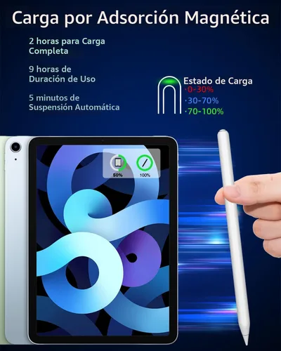 Vista 3 de Lápiz para iPad de 2 generación, magnético, inalámbrico, carga rápida, igual que el Apple Pencil de 2 generación, lápiz óptico funciona para iPad