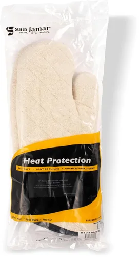 Vista 6 de San Jamar 817TM - Manopla de horno resistente con protección de temperatura, 17 pulgadas de longitud, natural