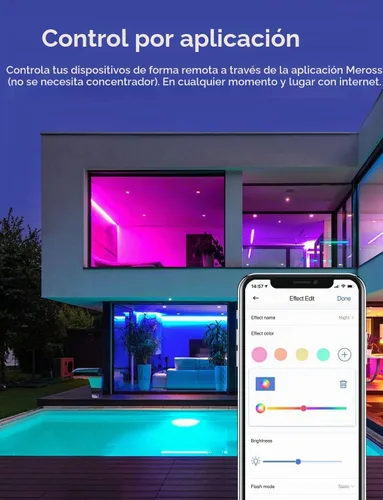 Vista 7 de Meross - Tira de luces LED inteligentes, 16.4 pies, WiFi, funciona con Apple HomeKit, Alexa, Google Home y SmartThings, 16 millones