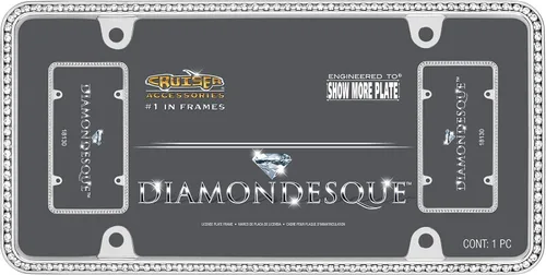 Vista 2 de Cruiser Accessories 18130 Diamondesque - Marco para matrícula, cromado/transparente