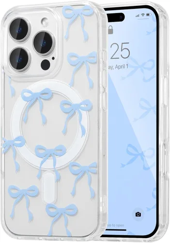 Vista 45 de UEEBAI - Funda magnética para iPhone 11, diseño de lazo, compatible con MagSafe, funda transparente delgada inalámbrica, antiamarilleo, a prueba