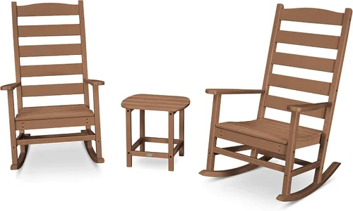 Vista 4 de POLYWOOD® Juego de mecedoras Shaker, color negro