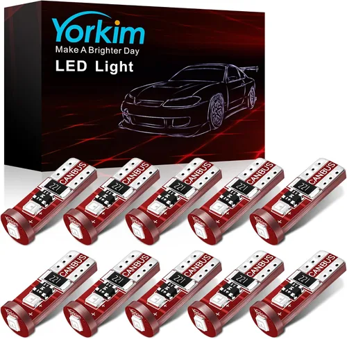 Vista 14 de Yorkim - Bombilla LED 194 ámbar, libre de error Canbus, 3-SMD 2835, T10 ámbar para interior, para luz de techo, mapa, puerta, cortesía, matrícula