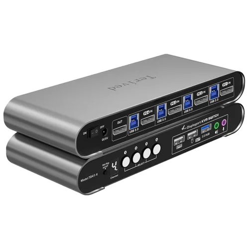 Vista 11 de interruptor KVM automático de 2 puertos DP USB 3.0 para dos computadoras y 1 monitor DisplayPort, 8K@30Hz 4K@144Hz, interruptor con tecla de acceso