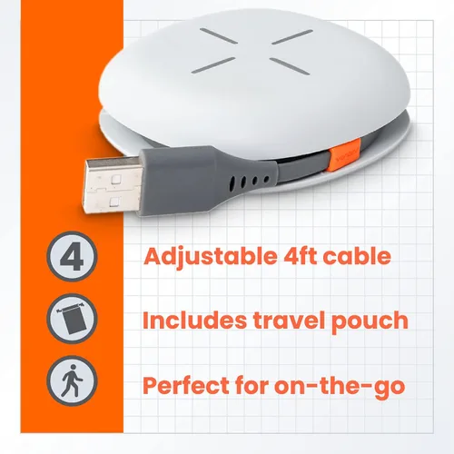 Vista 2 de Ventev Cargador Inalámbrico Chargewrap Mini, Cargador Certificado Qi para la Mayoría de Dispositivos Habilitados para Carga Inalámbrica (WCWMINIVNV)