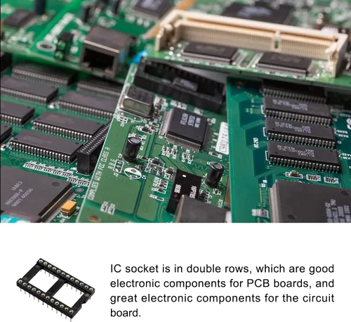 Vista 3 de Adaptador de enchufe de chip IC DIP para soldadura [para placa de circuito PCB] - Paso de 0.100 in, 24 pines redondos, 10 piezas