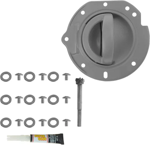 Vista 120 de TRQ Manija de puerta interior delantera izquierda cromada y negra para el lado del conductor compatible con Ford F-150 2012-2014
