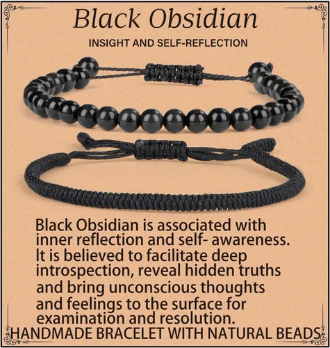 Vista 31 de LPBeads Pulsera de piedra natural hecha a mano de tamaño ajustable