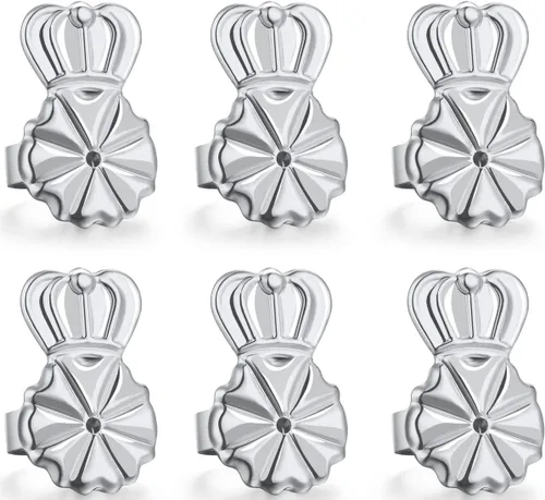 Vista 8 de Catinee 6 piezas de aretes para orejas caídas, ajustables, hipoalergénicos, seguros para aretes pesados (dorado)
