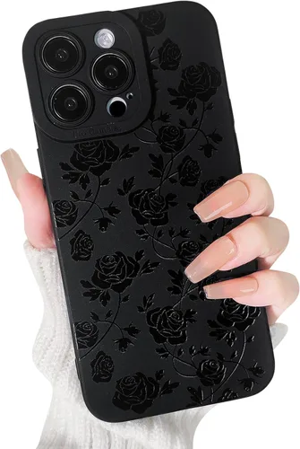 Vista 17 de Lovmooful Funda para iPhone 13 Pro Max, diseño negro, mariposas grandes Big Butterfly