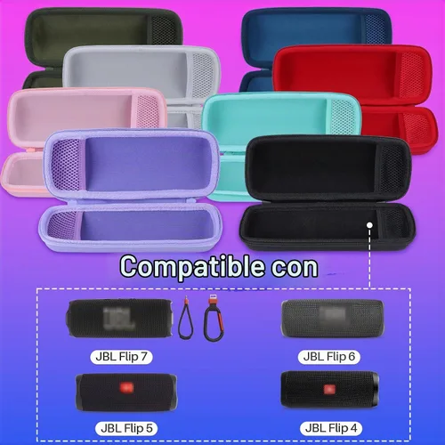 Vista 3 de Lebakort - Carcasa rígida compatible con altavoz Bluetooth JBL Flip 7, 6, 5 Rosa