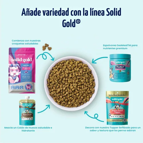 Vista 7 de Solid Gold Comida seca para juguetes y razas pequeñas de perro, bocaditos pequeños – Ternera real, sin granos, sin gluten, croquetas con alto