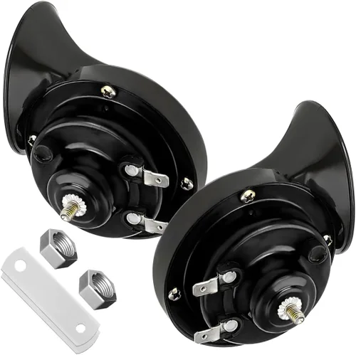 Vista 8 de Yourkar - Bocina de coche fuerte, 12V impermeable, bocina eléctrica de caracol de 303DB, tono alto, reemplaza para coches, SUV, camiones