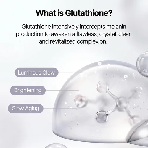 Vista 3 de AIDA Máscara facial iluminadora de glutatión, cuidado de la piel y las manchas oscuras, 99.4% liposomas de glutatión puros, mascarilla coreana