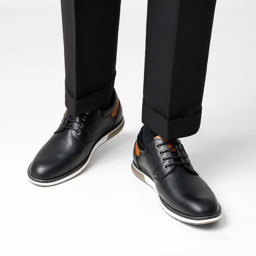 Vista 7 de Bruno Marc Zapatillas de vestir Oxford Casual Derby para hombre Negro