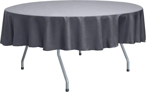 Vista 55 de Ultimate Textile Mantel redondo reversible Shantung Satin Majestic de 84 pulgadas, color rosa hielo